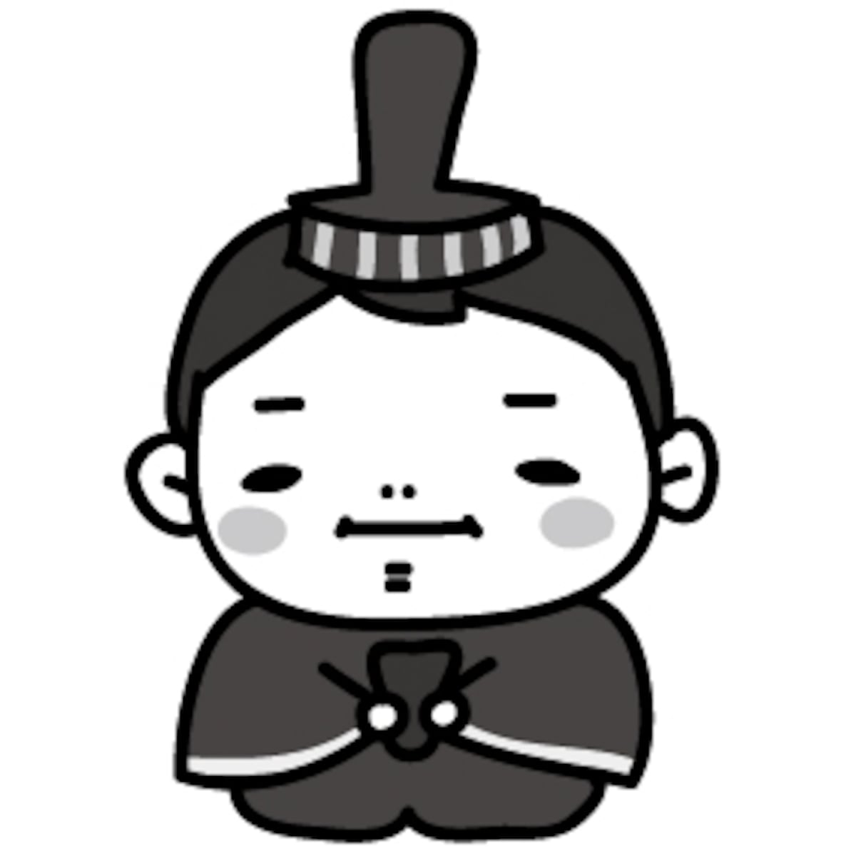 おだいりさま　ひな祭り　イラスト　白黒　かわいい