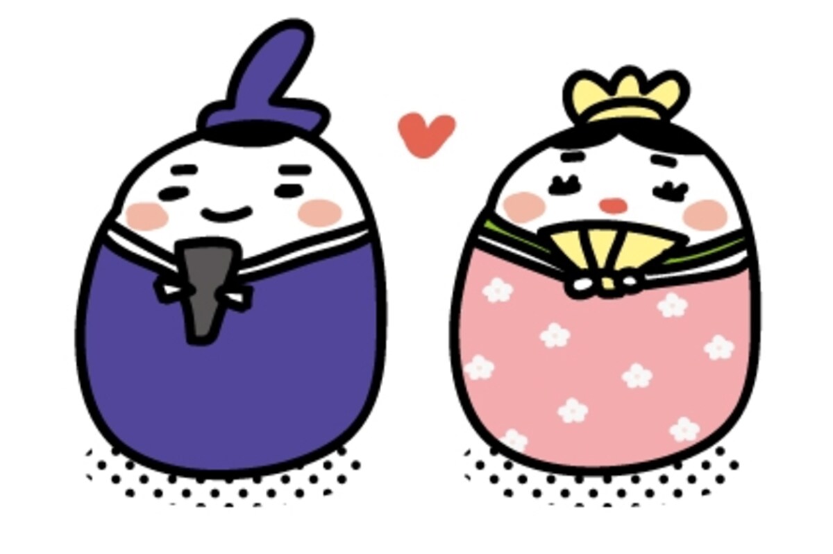 ミニおひなさま　ひな祭り　イラスト　カラー　かわいい