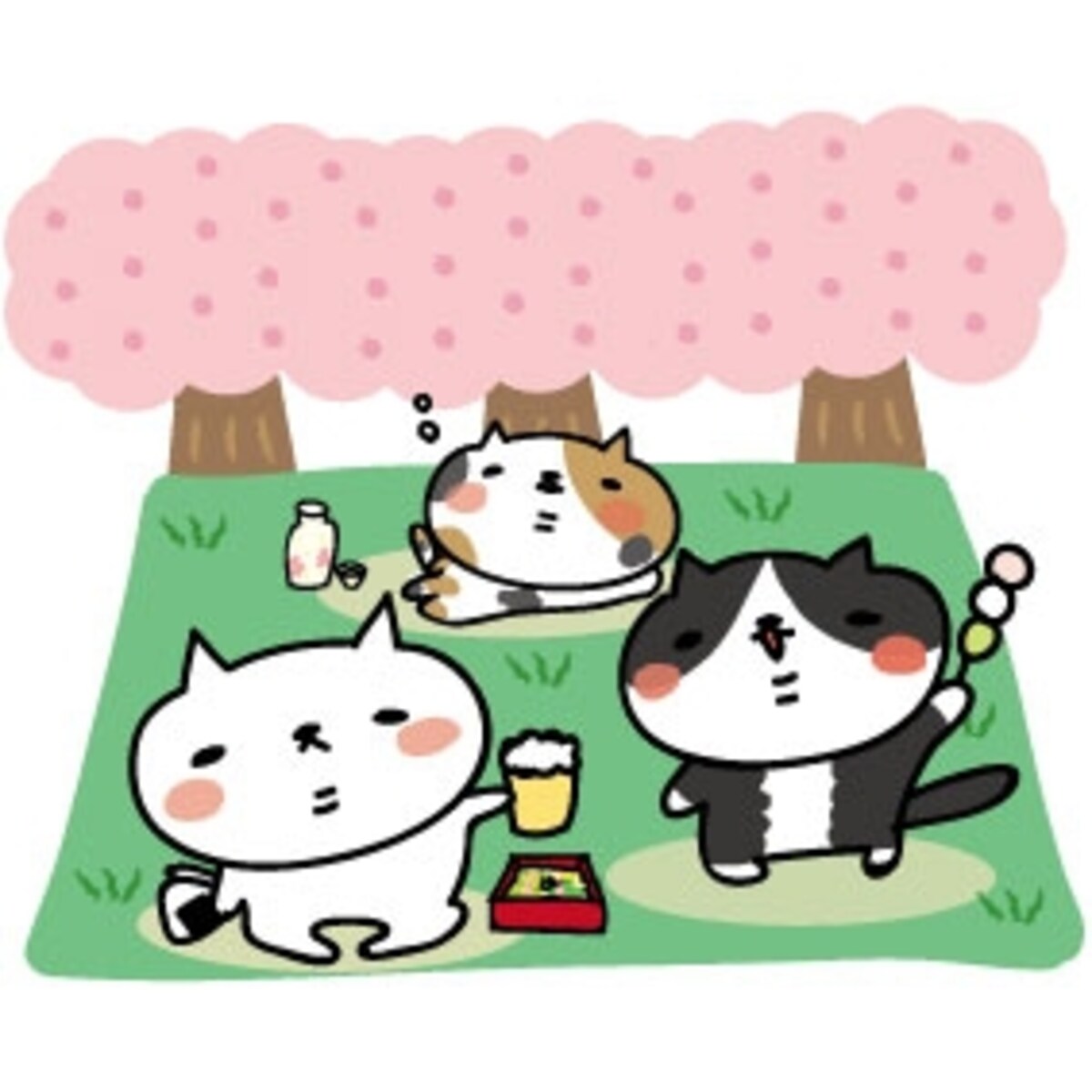 お花見　イラスト　桜　カラー　かわいい