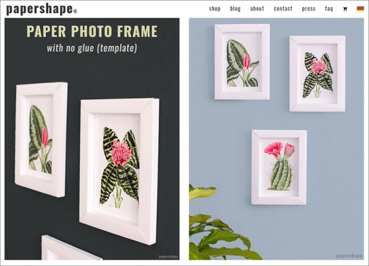 海外サイトpapershape PAPER PHOTO FRAME