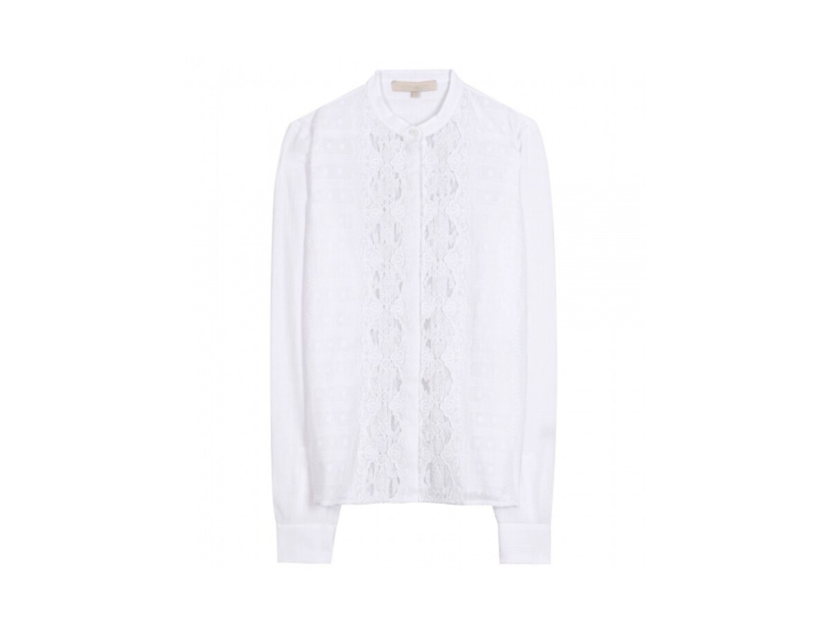 AGATHE LACE-TRIMMED COTTON-BLEND BLOUSE(Vanessa Bruno)