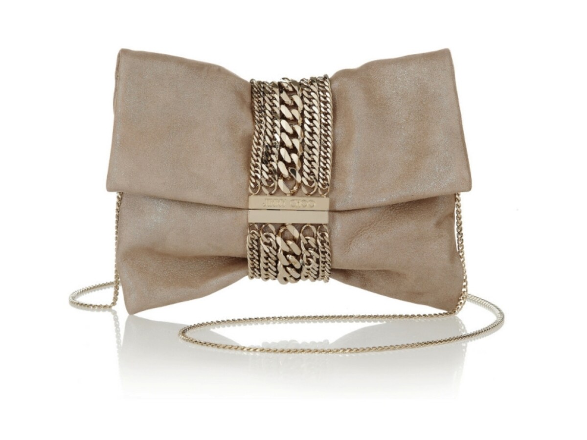 Chandra glittered suede shoulder bag(Jimmy Choo)