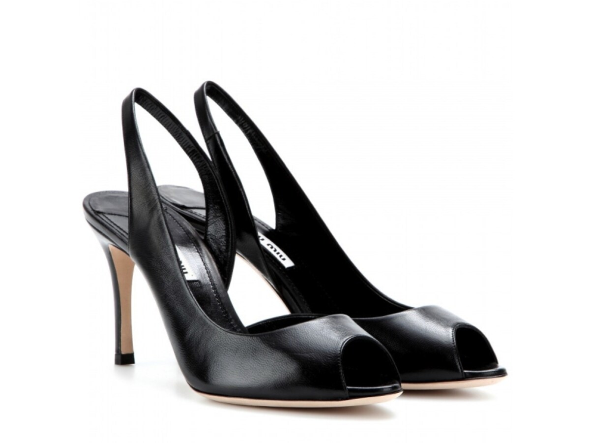 LEATHER SLING-BACK PUMPS(Miu Miu)