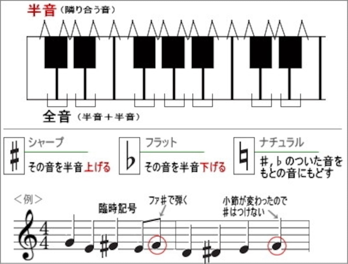 ピアノ,鍵盤,位置,基礎知識,記号,音符,一覧,ピアノの記号,楽譜,楽譜と鍵盤,ト音記号,臨時記号,基本,読譜
