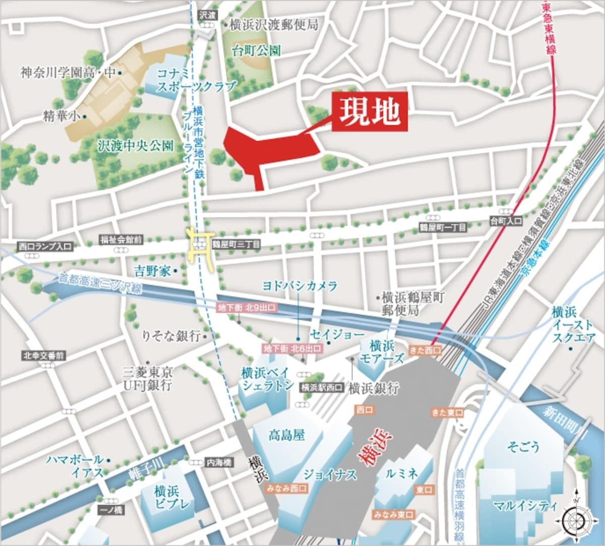 ブローテ横浜高島台地図