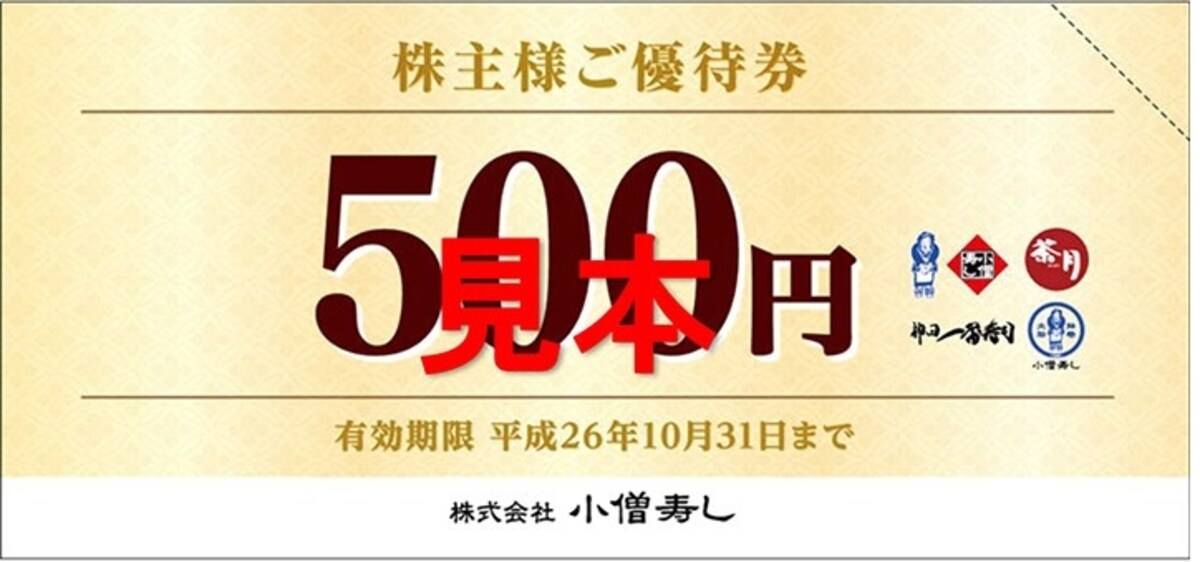 小僧寿し　株主優待
