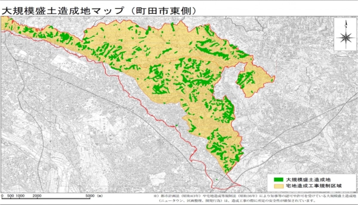 【図2】町田市東部詳細（出典：東京都都市整備局