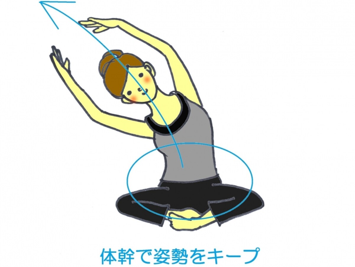 手の支えなしで、体幹部の筋力だけで戻って来ます！