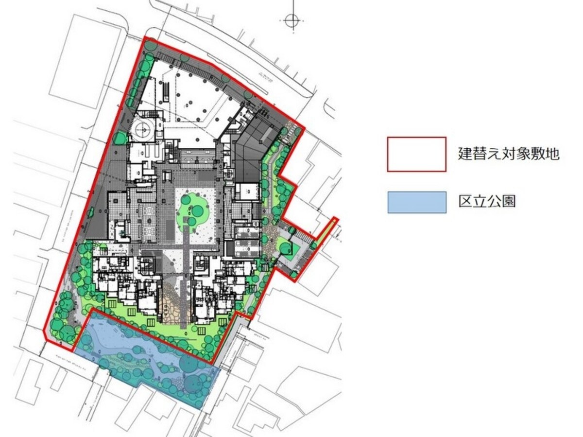 建て替え後の敷地配置図