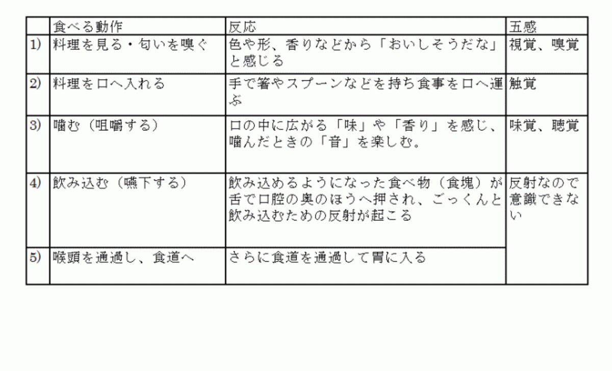 五感の一覧表