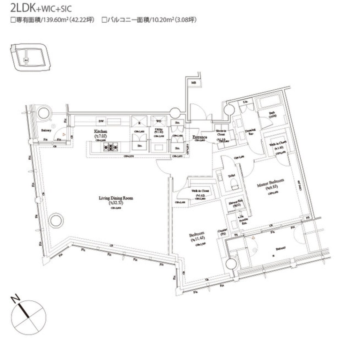 40階モデルルーム間取り＜提供：森ビル＞