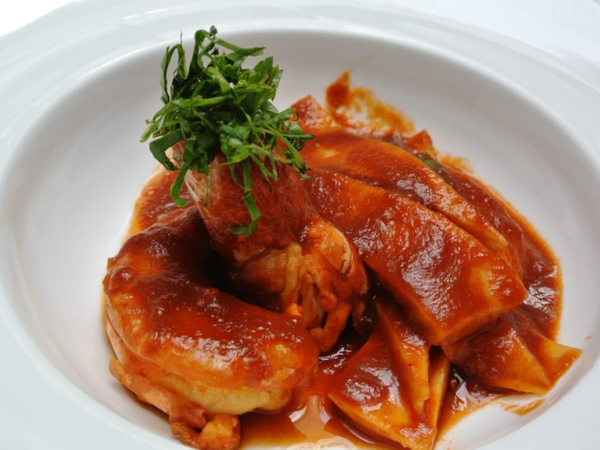 メインコースはSticky Prawn