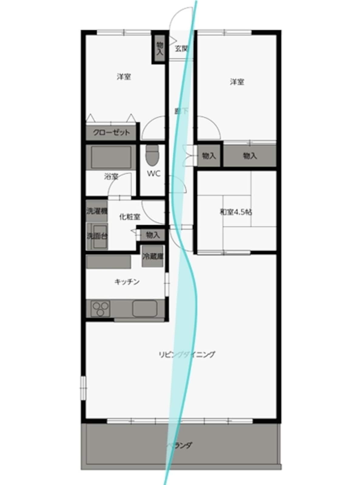 玄関網戸で風通しよくなるマンションの間取り