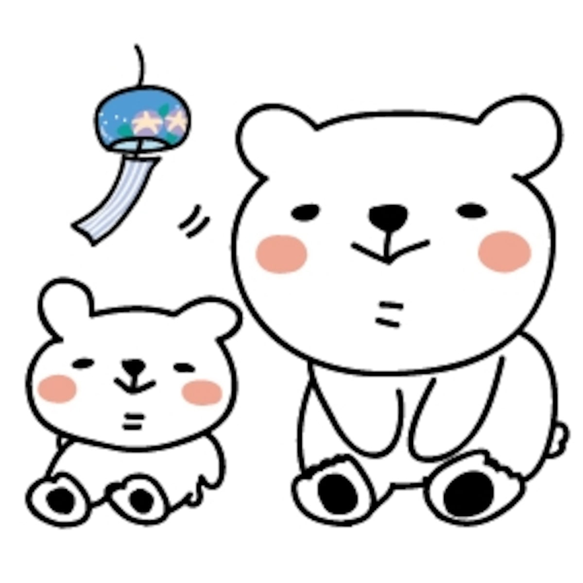 【カラー】涼をとるシロクマの親子です。
