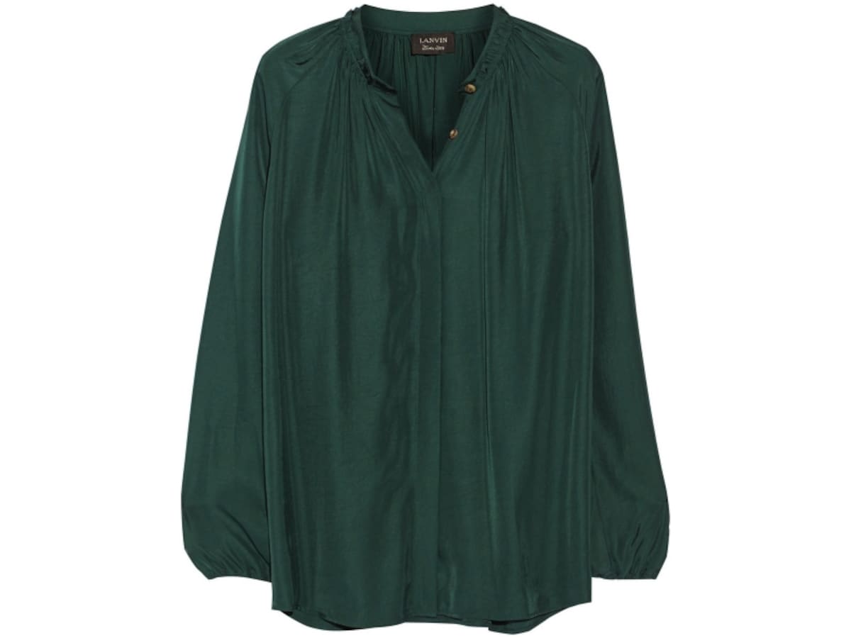 LANVIN／Charmeuse blouse（エメラルドグリーン）