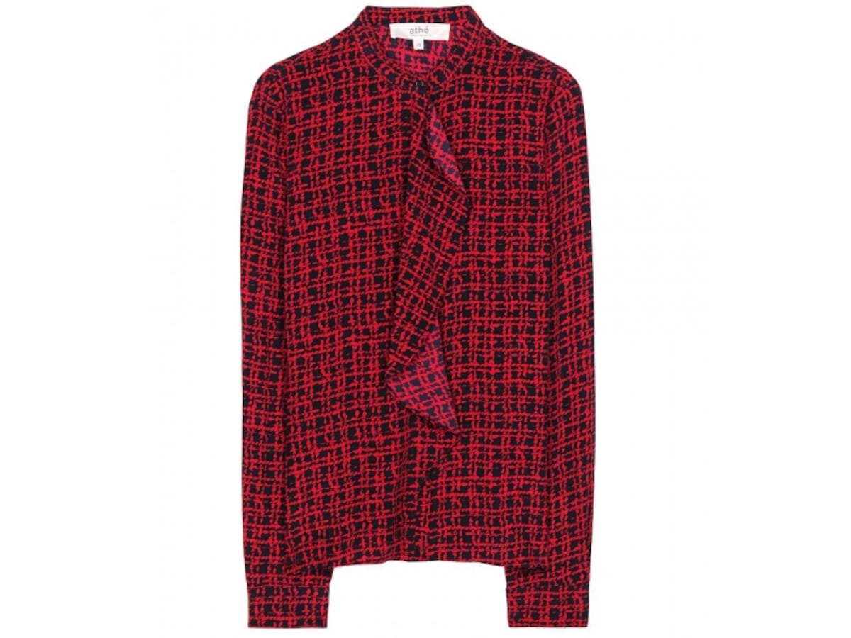 Vanessa Bruno／Berengere printed silk shirt（ルビーレッド）