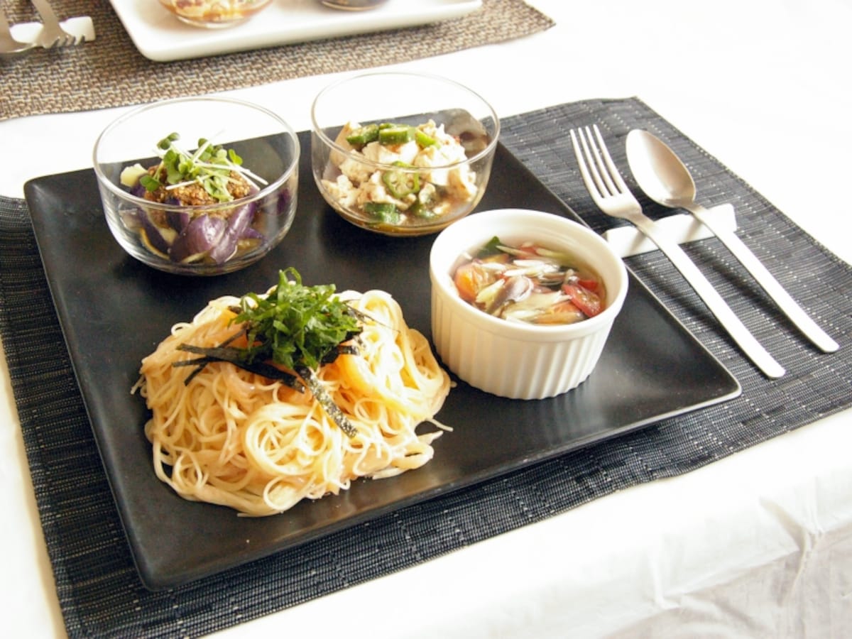 冷製パスタプレートの献立と段取り