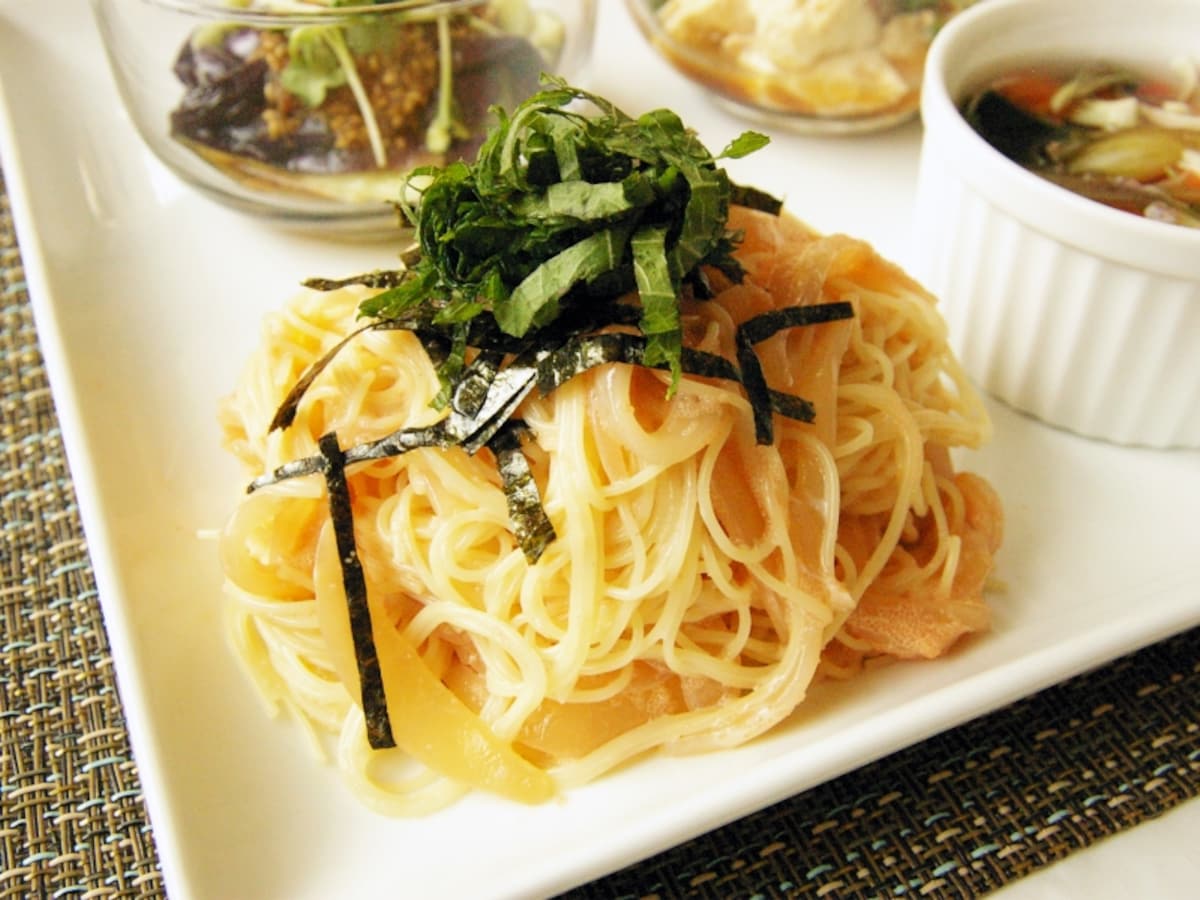 明太子とイカの冷製パスタ