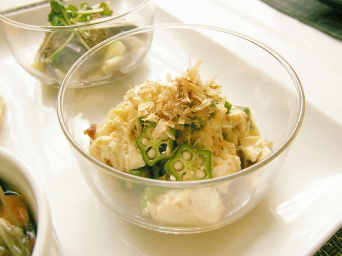 オクラとくずし豆腐の梅サラダ