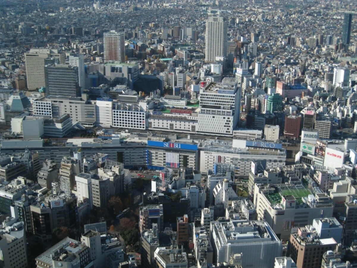 池袋駅を見下ろす