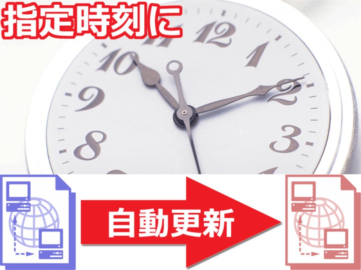 指定日・指定時刻になったときに、ウェブページを自動で更新させたい
