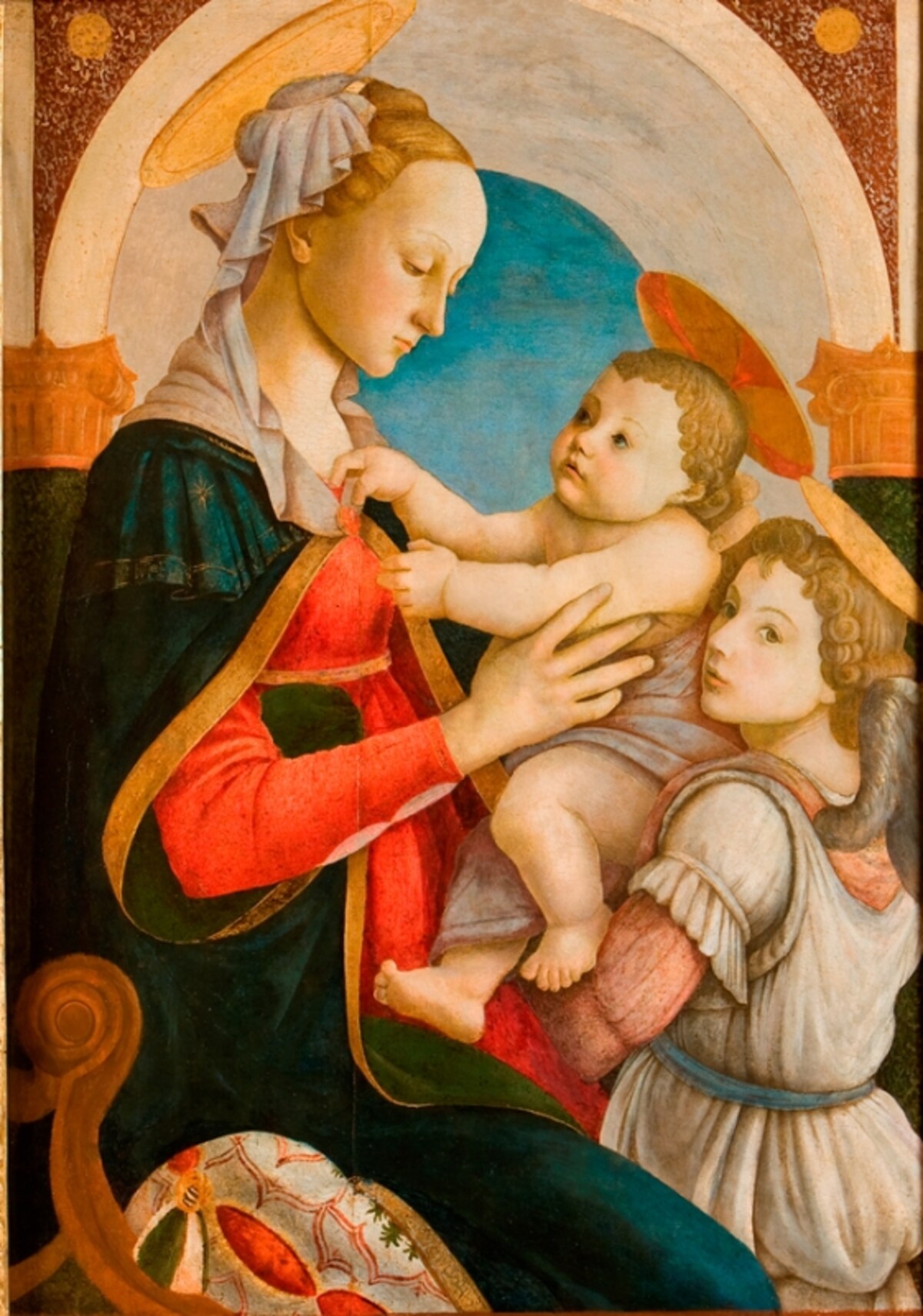 サンドロ・ボッティチェリ 《聖母子》 1465年頃 テンペラ、板 捨て子養育院美術館  Photo by George Tatge