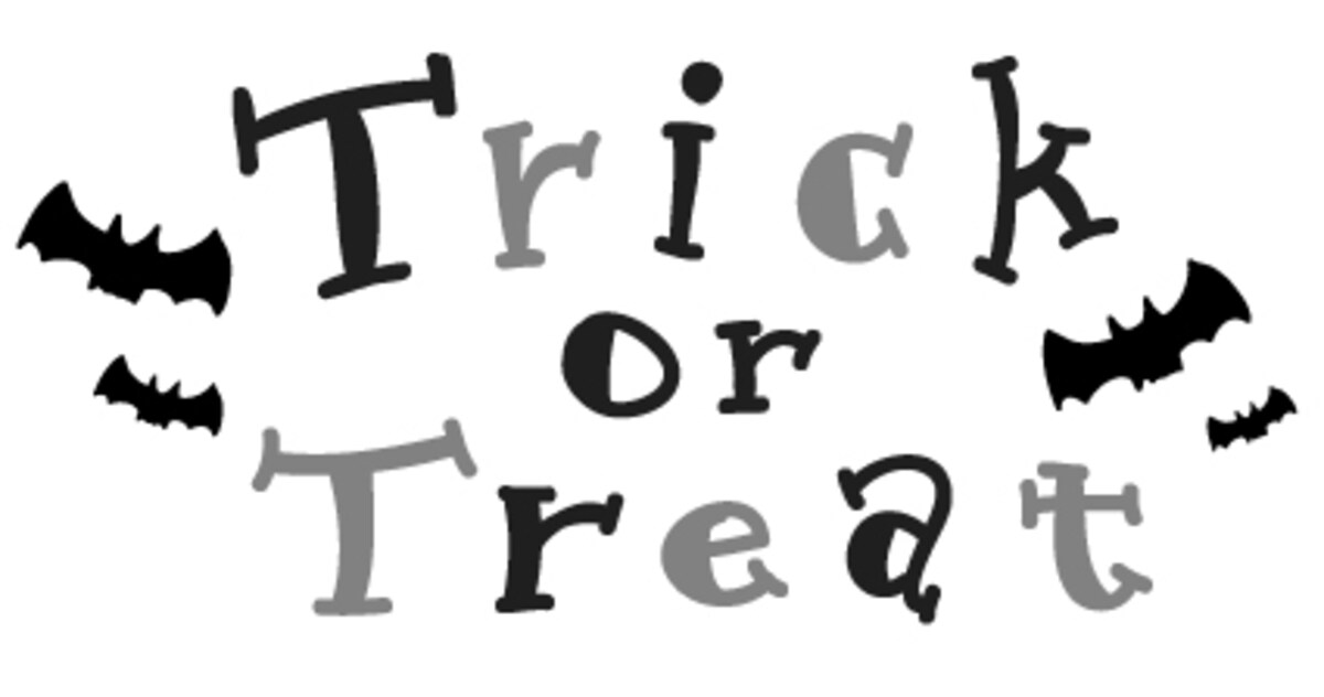 トリックオアトリート　ハロウィン　イラスト　白黒　かわいい