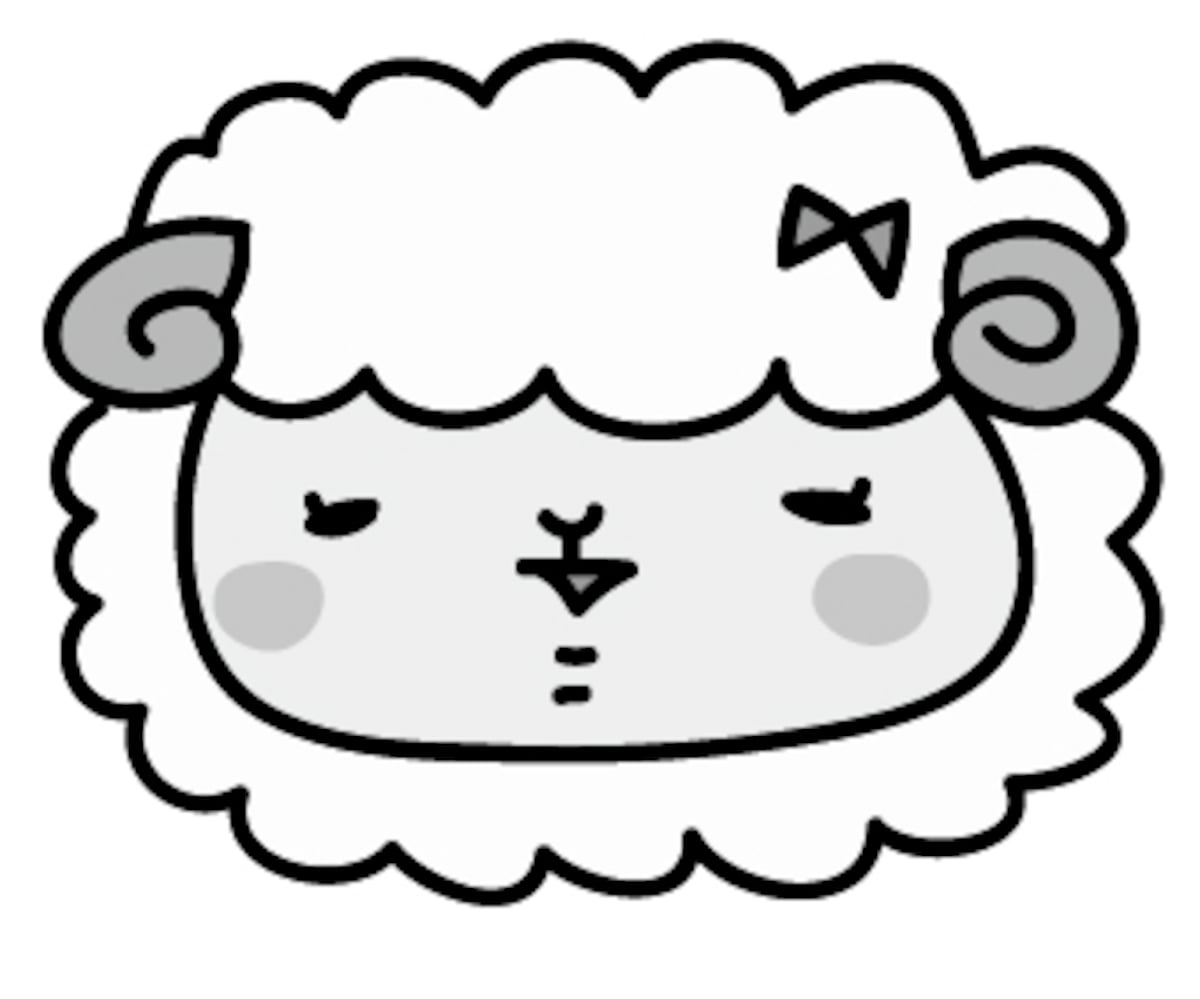 【モノクロ】羊の女の子です。