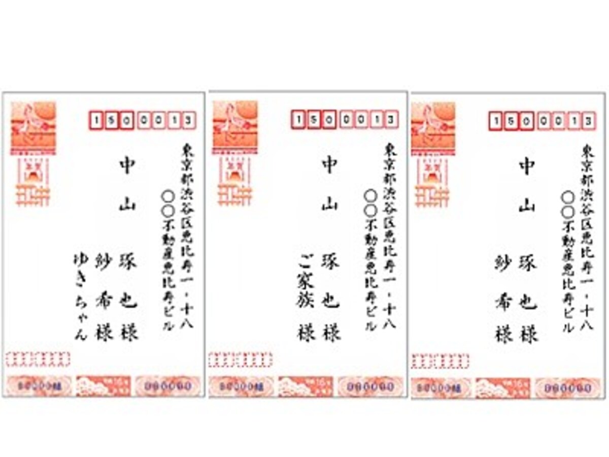 自分の住所は宛名、文面どちらに書いても大丈夫です