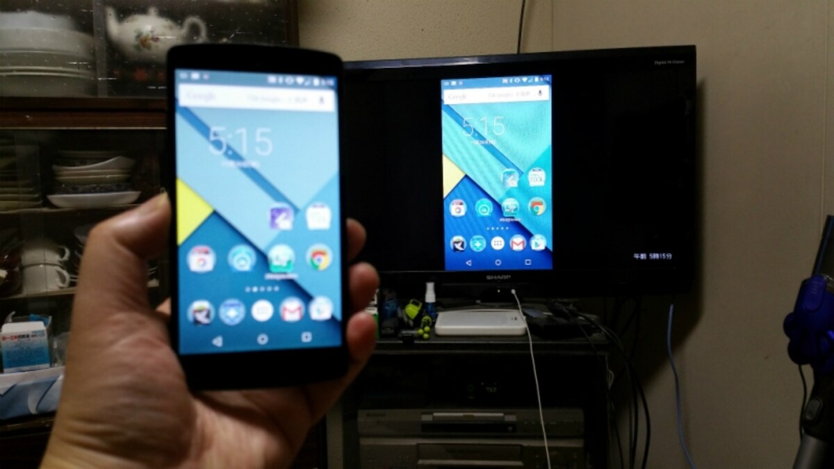 スマホ画面をテレビに出力