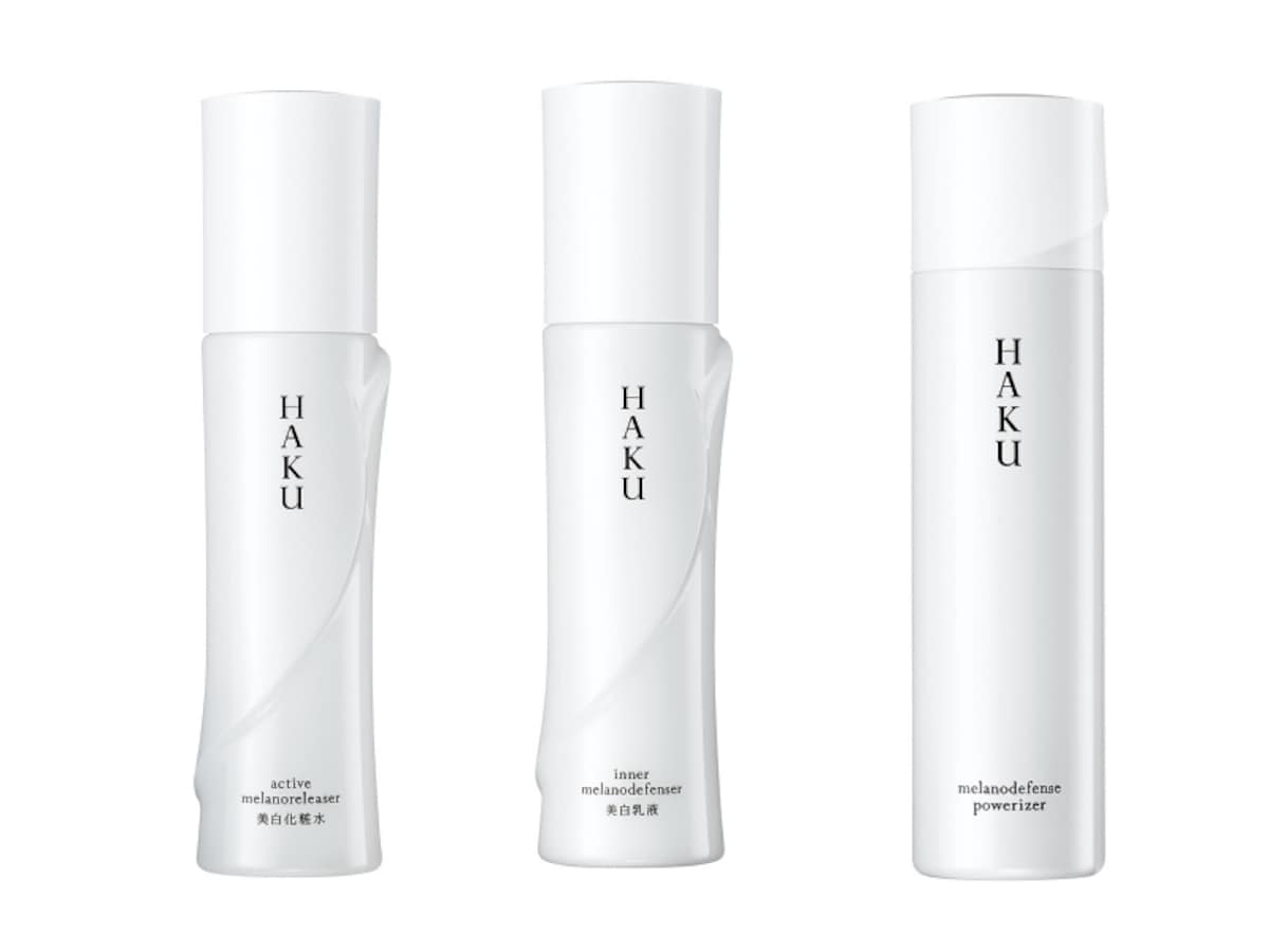 左から「HAKU アクティブメラノリリーサー」「HAKU インナーメラノディフェンサー」「HAKU メラノディフェンスパワライザー」