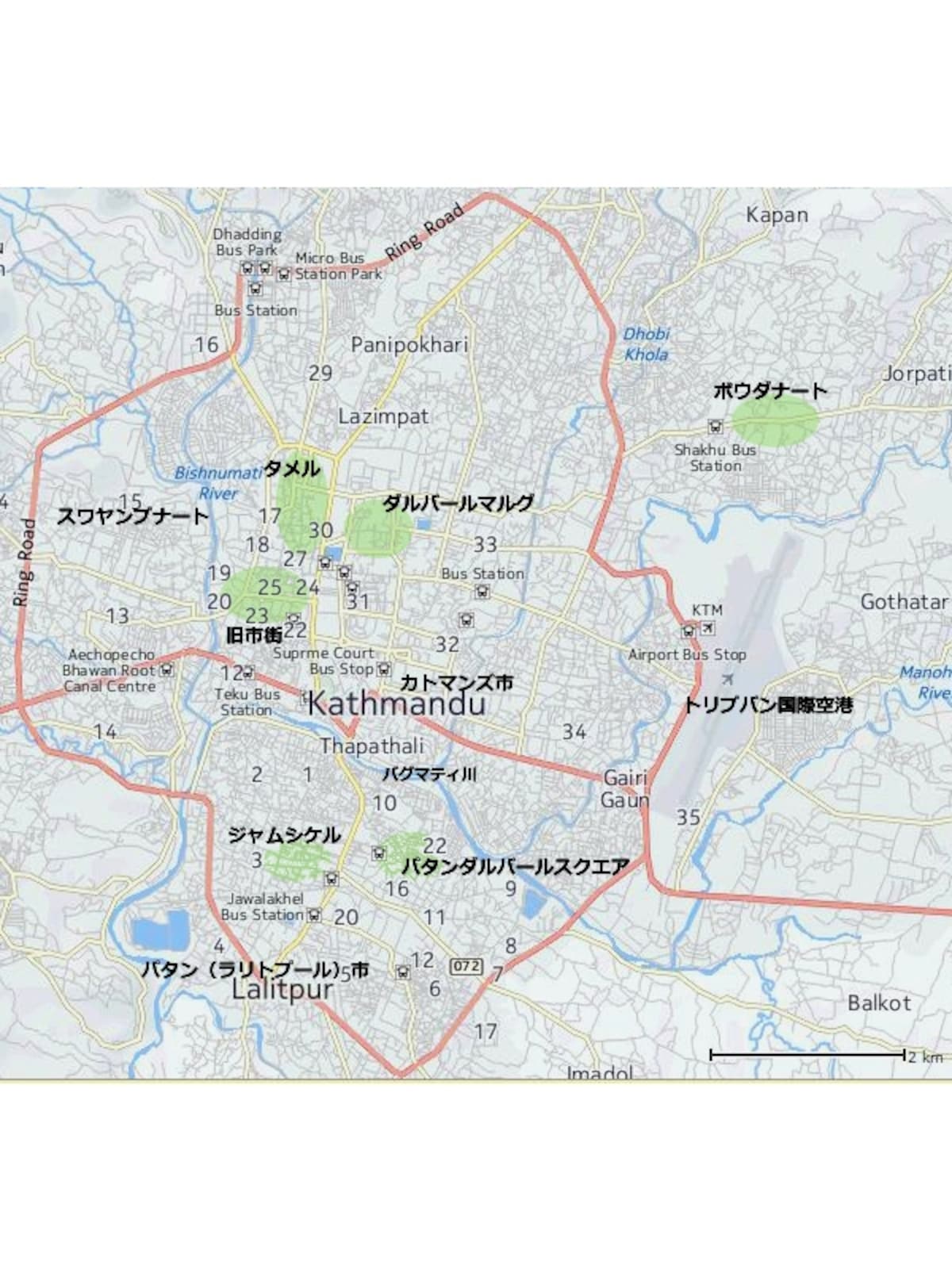 カトマンズ　エリアマップ