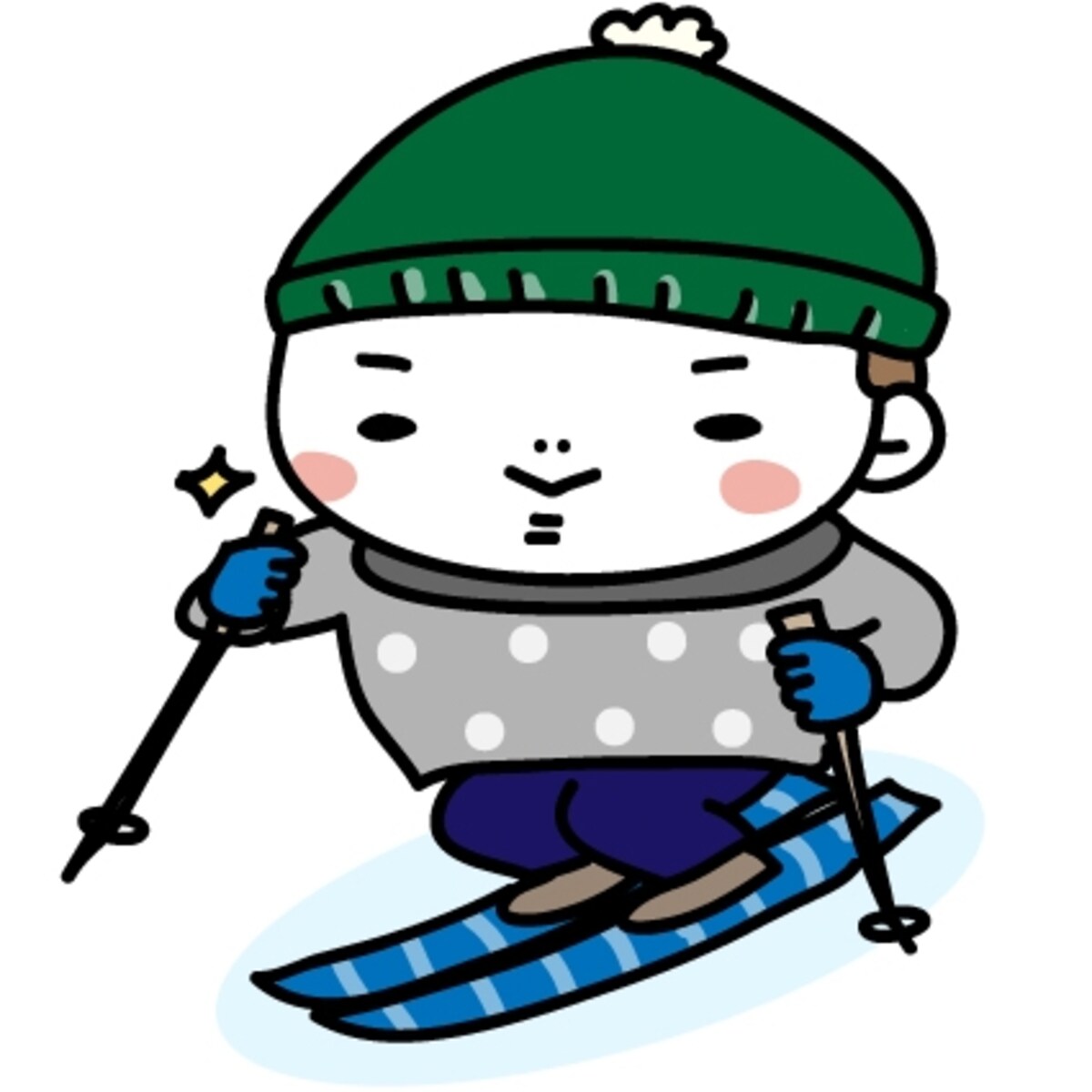 【カラー】張り切ってスキーをする男の子です。