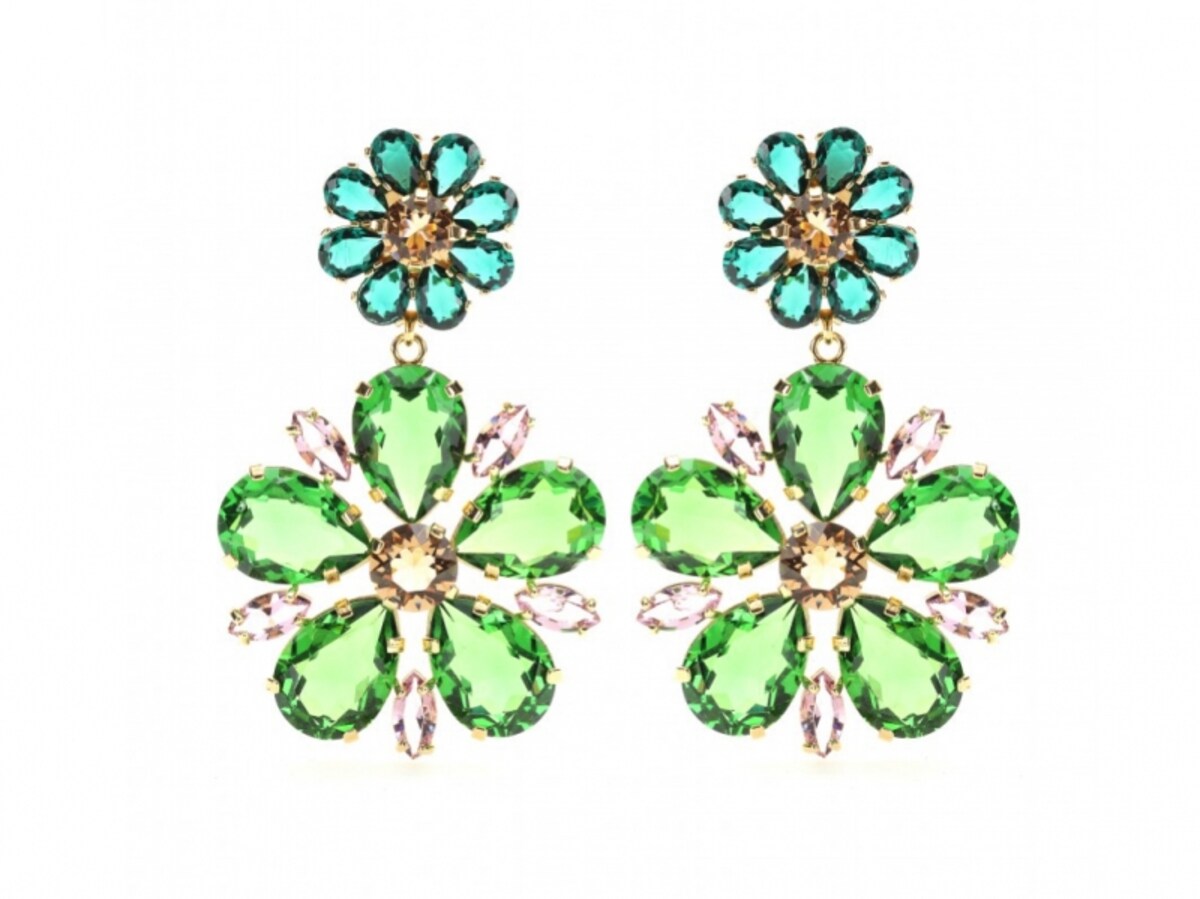 DOLCE & GABBANA／EMBELLISHED CLIP-ON EARRINGS