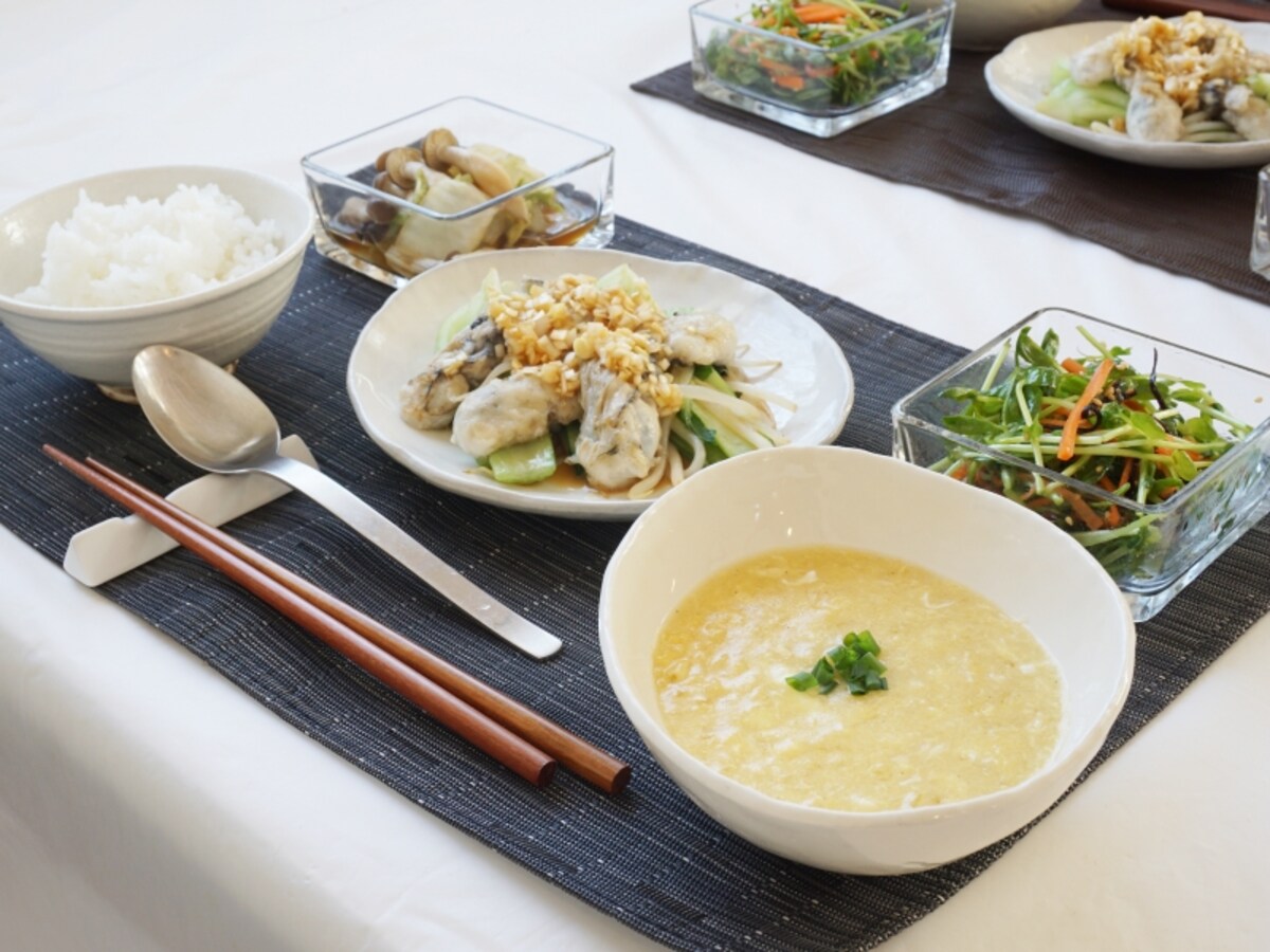 牡蠣の中華風ソテー定食