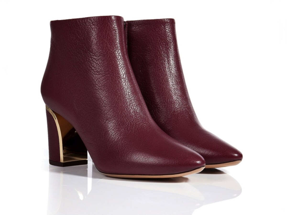 CHLOE／LEATHER ANKLE BOOTS