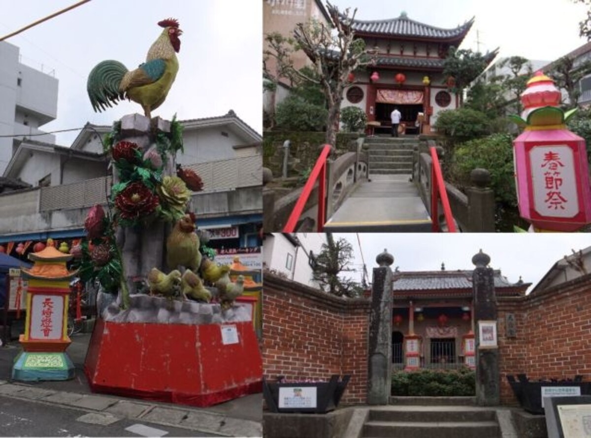 長崎ランタンフェスティバル/唐人屋敷会場/オブジェと土神堂、天后堂