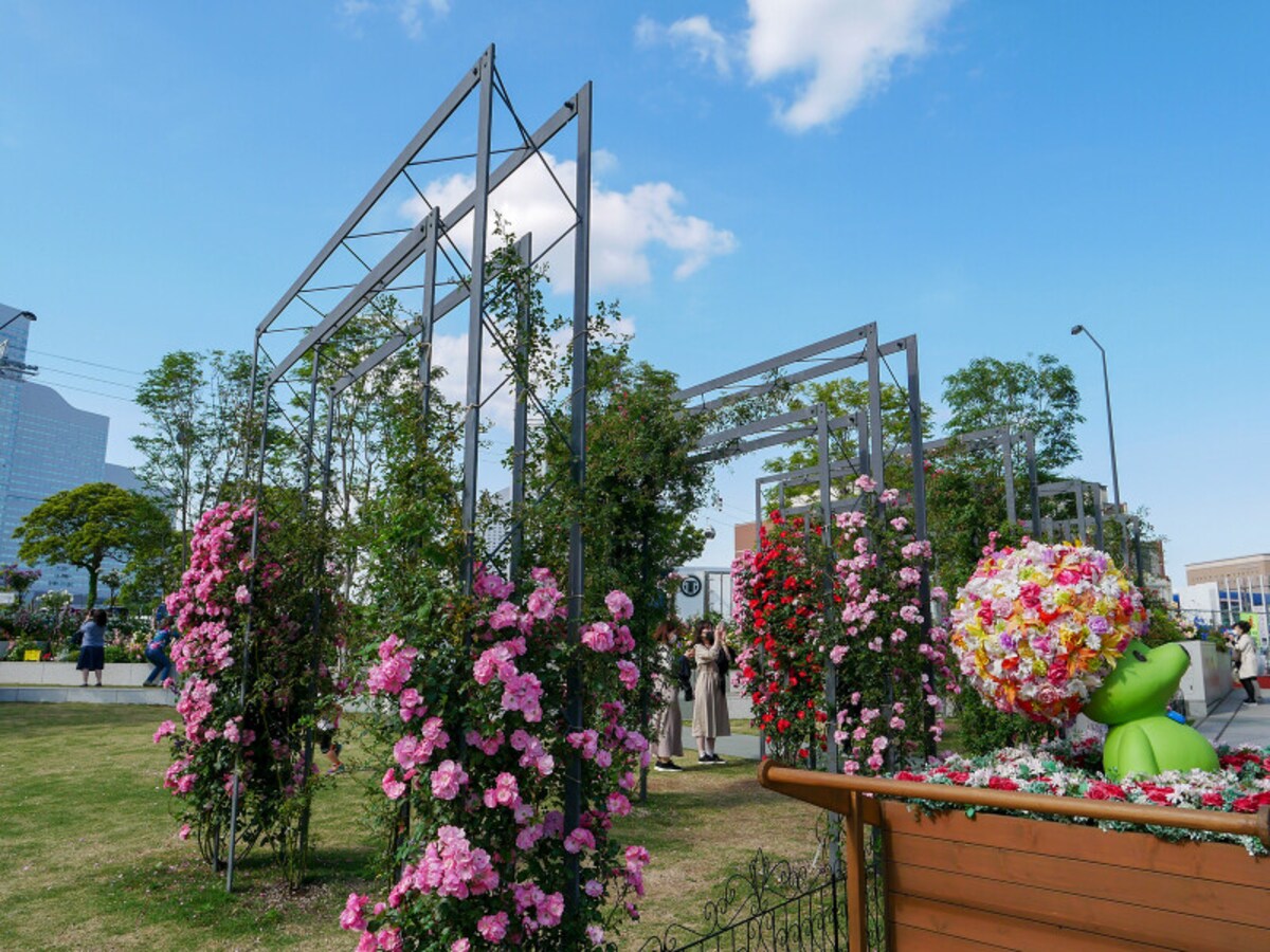 みなとみらい側にはローズアーチがあります（2021年5月15日撮影）