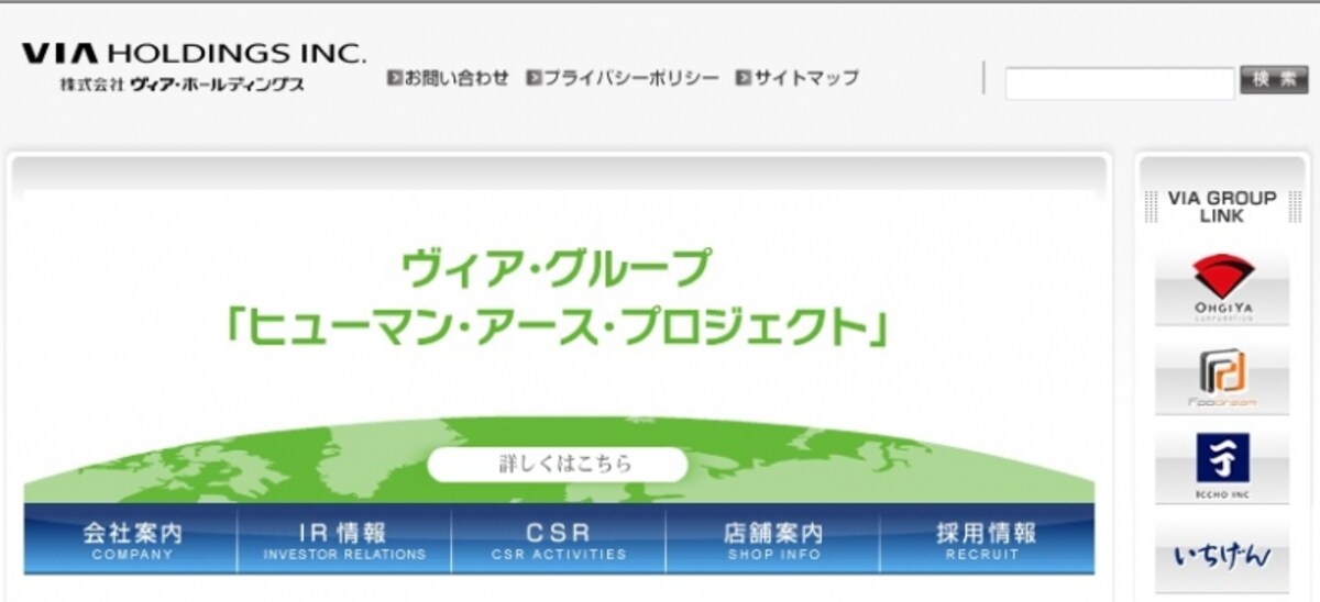 ヴィア・ホールディングス　ＷＥＢ