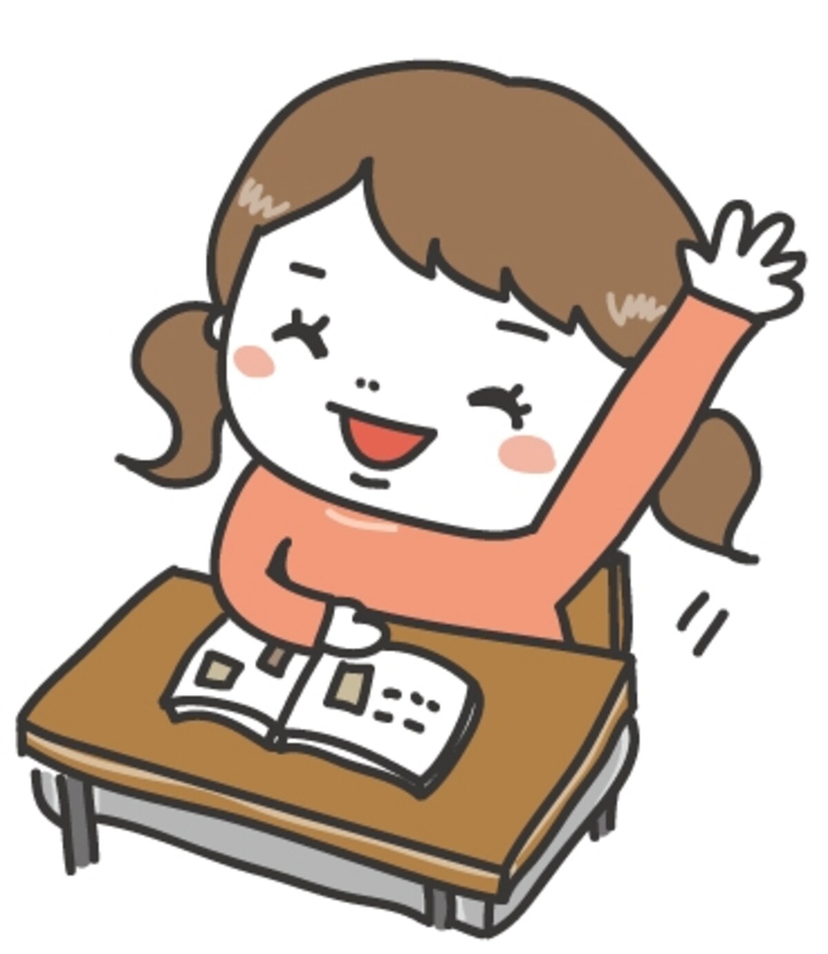 女の子　学校　イラスト　カラー　かわいい