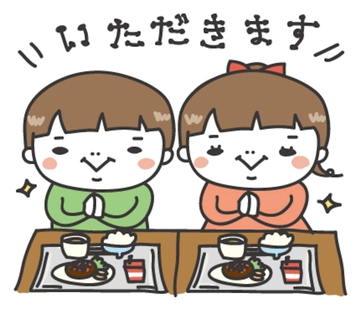 給食　学校　イラスト　カラー　かわいい