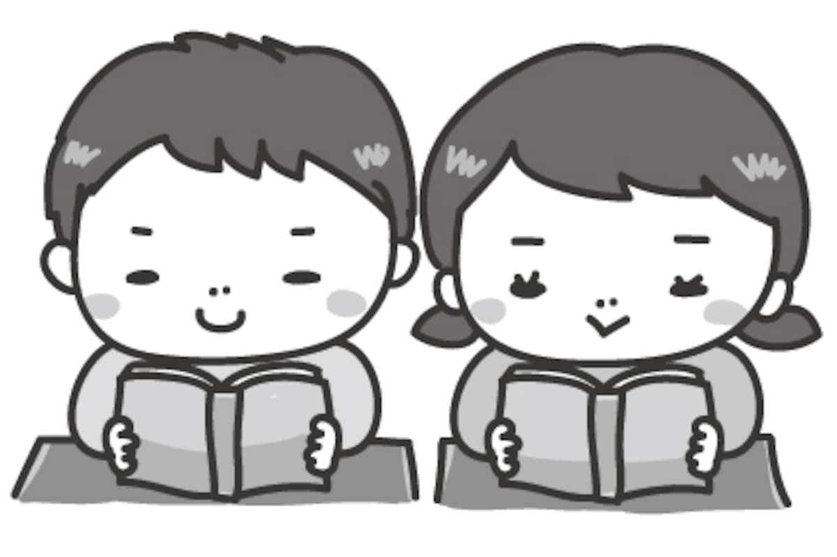 授業　学校　イラスト　白黒　かわいい