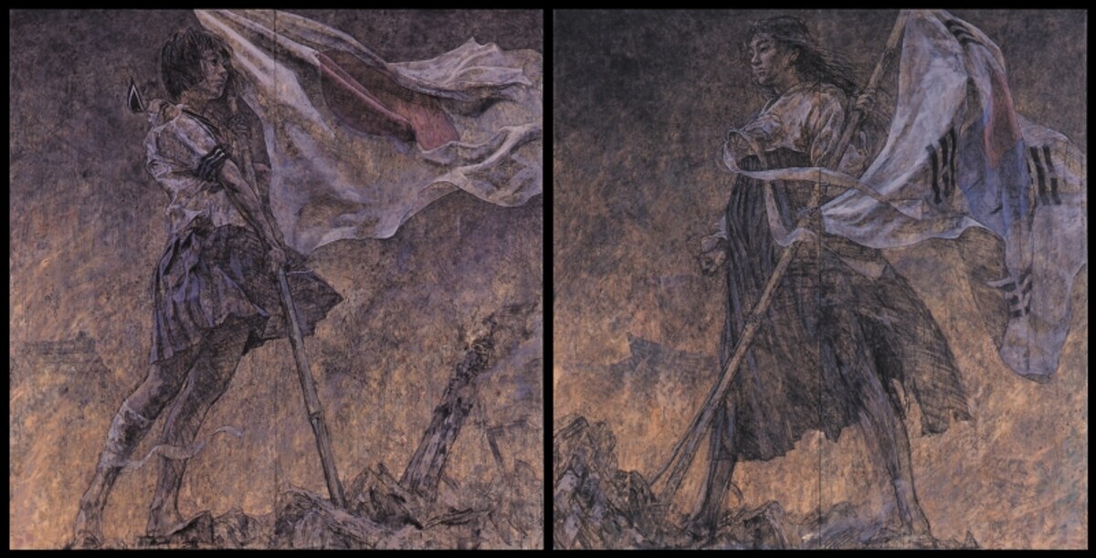 美しい旗　会田誠　平成7年（1995）　高橋コレクション蔵　  ?AIDA Makoto  Courtesy Mizuma Art Gallery
