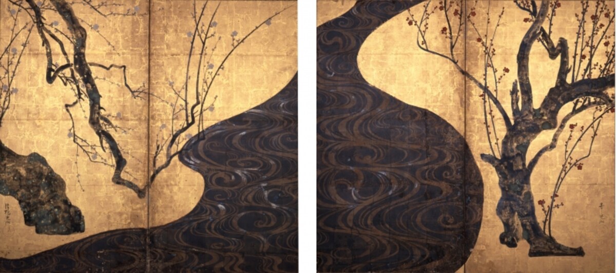 国宝　 紅白梅図屏風　尾形光琳 江戸時代 　18 世紀 　MOA 美術館蔵