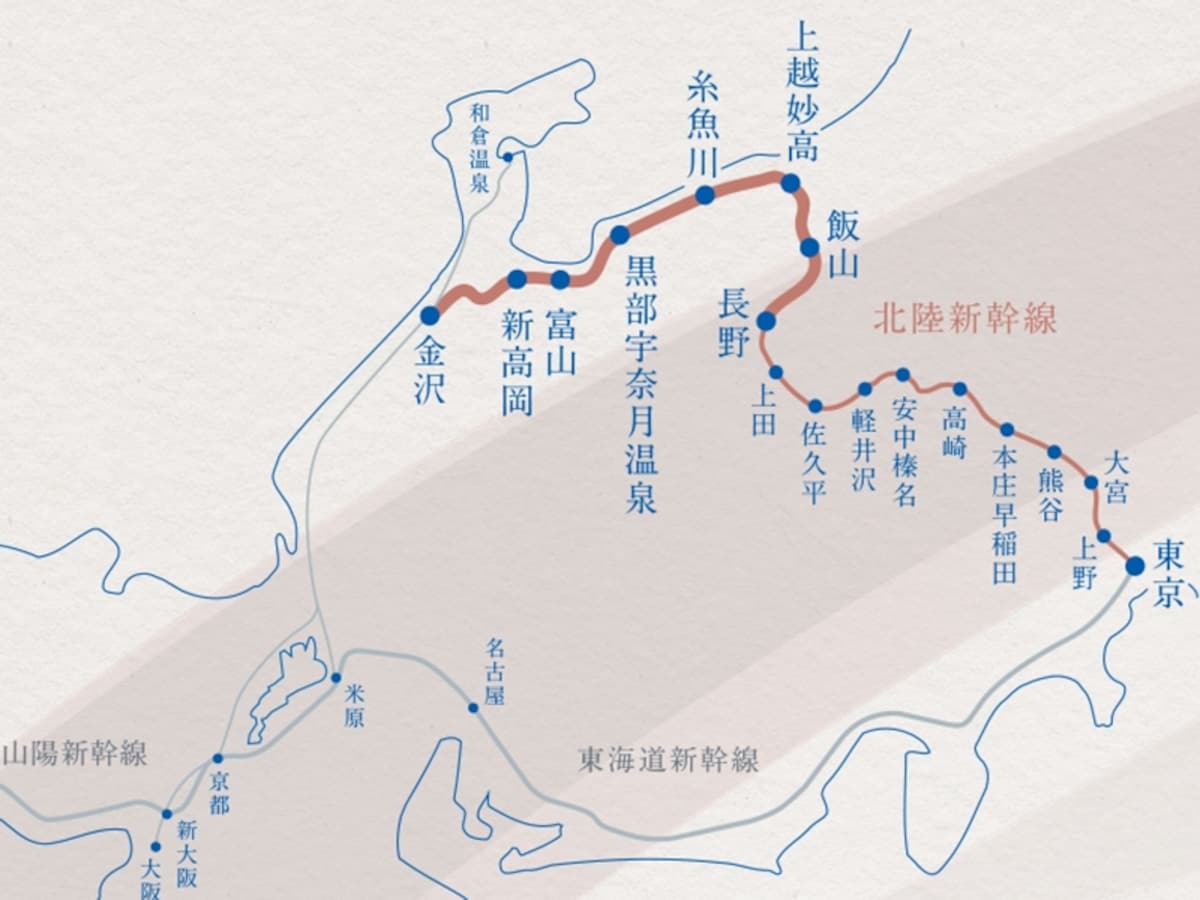 路線図 北陸新幹線スペシャルサイトより