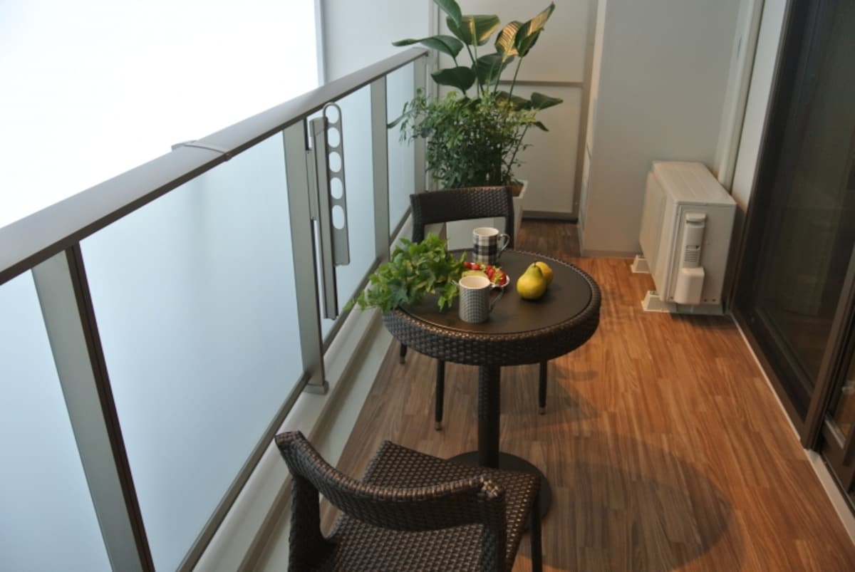 「プラウドシティ志木本町」のモデルルームのバルコニー