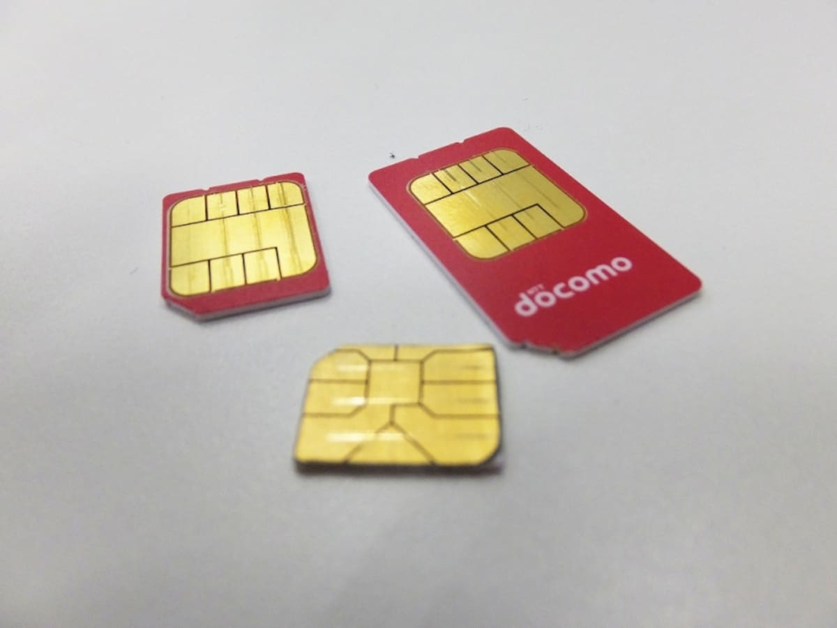 標準SIM、microSIM、nanoSIM