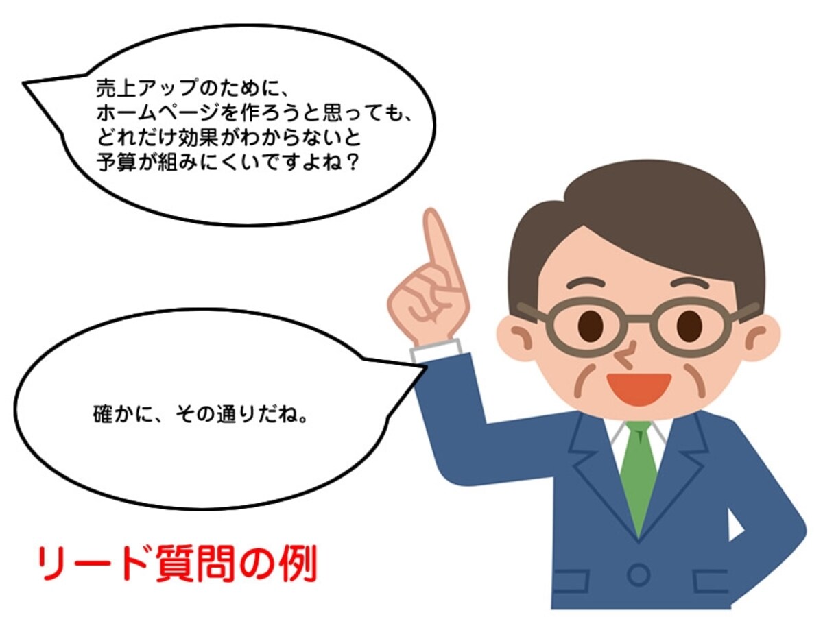イエスかノーかなど短く答えられる「リード質問」で、商談の糸口を探しましょう