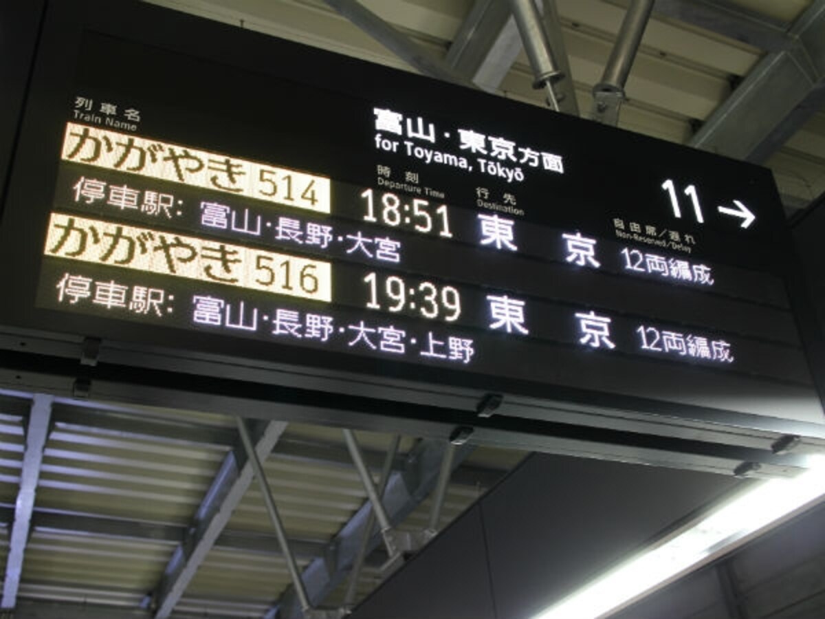 金沢駅電光掲示