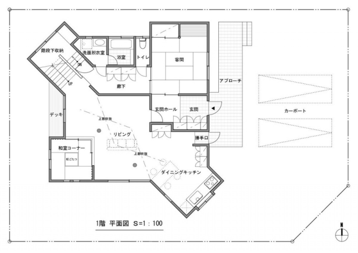 配置図兼１階平面図（クリックすると拡大します）